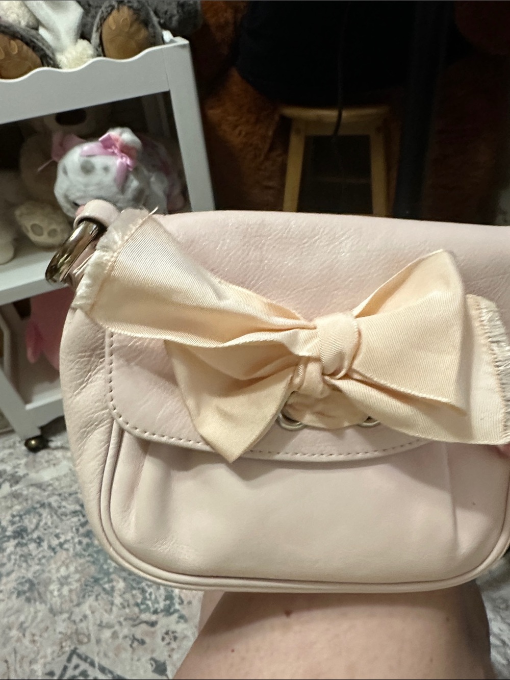 *Marc Jacobs* COQUETTE-GIRL Blush Baby Pink Bow Leather Clutch Wristlet